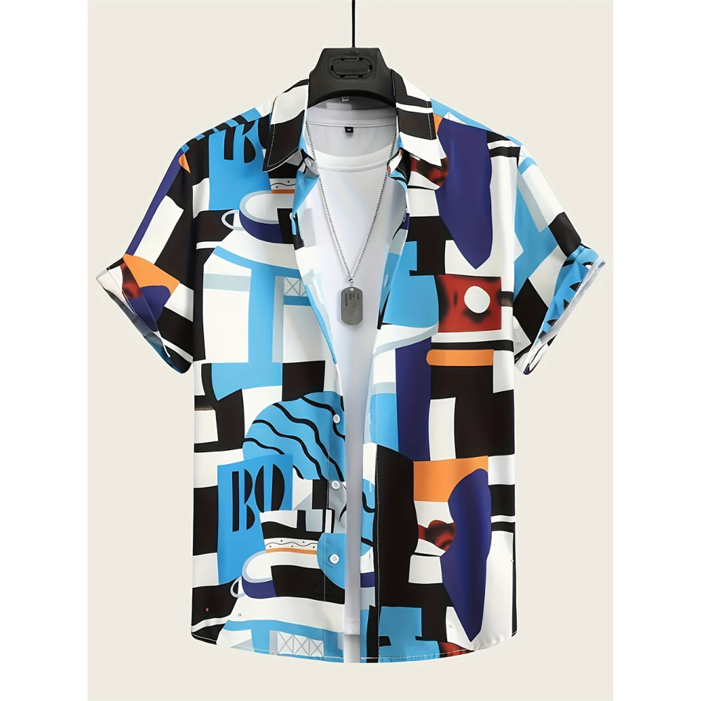 3D Printing Cancer - Camisas Hawaianas con Estampado 3D Geométrico