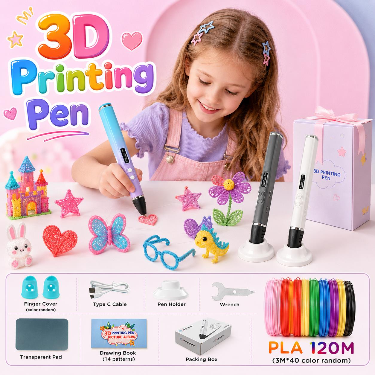 Carbon Fiber Filament - Bolígrafo de Impresión 3D para Niños